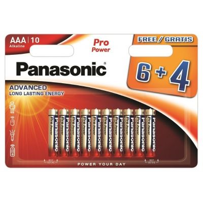 Batteries Panasonic Pro Power Gold AAA LR03PPG / 10B, 10pcs AAA batteries (6pcs + 4pcs free)