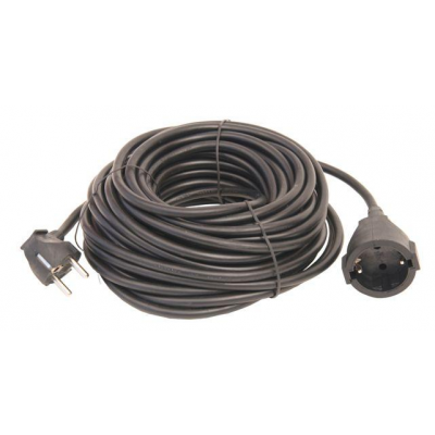 Extension cable 20m black with 3G1.5 earth