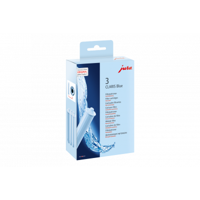 Veefilter JURA Claris Blue (sinine) (3tk pakis) vanemad ENA-seeria, F50/F7/F55/F8/F9 J9.2/J9.3/J5/J85/J80 Z7/Z9, GIGA 5, A5/A7/A9 C9/C50/C60