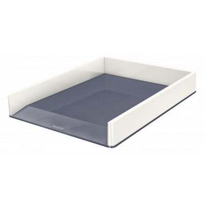 Letter Tray 267x49x336mm Leitz WOW Dual colour, glossy, white-grey
