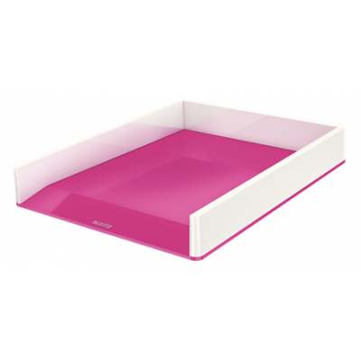 Letter Tray 267x49x336mm Leitz WOW Dual colour, glossy, white-pink