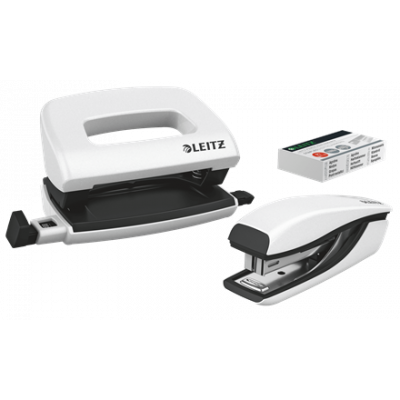 Stapler & Hole punch set Mini WOW White