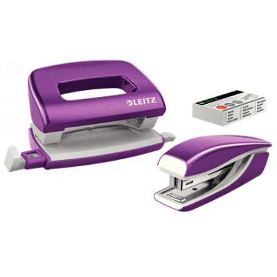 Stapler & Hole punch set Mini WOW Purple