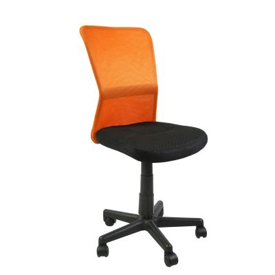 Office chair BELICE mesh backrest, 27731 / max 80kg / black-orange mesh fabric + black