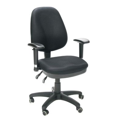 Office chair with SAVONA reg.K / T, 03634 / max 120kg / black fabric + black