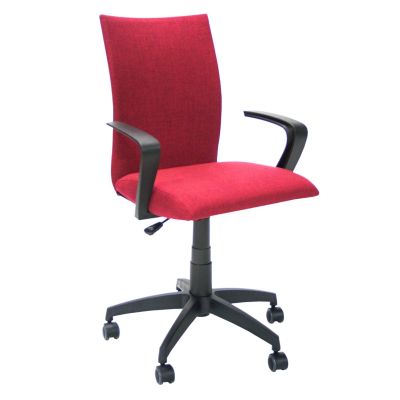 Office chair CLAUDIA with armrests, 27931 / max120kg / red fabric + black