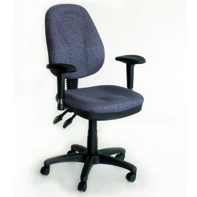 Office chair with SAVONA reg.K / T, 03633 / max 120kg / dark blue fabric + black