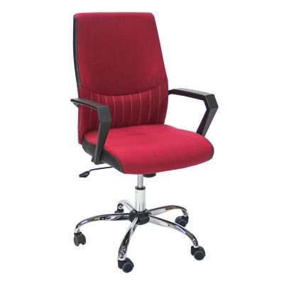 Office chair with ANGELO armrests, 27944 / max 120kg / red fabric + chrome