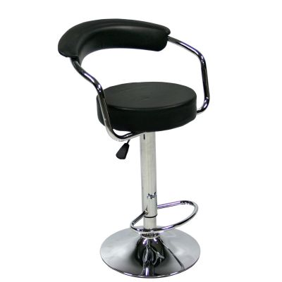 Bar chair LEON 27769, PU leather+chrome, black