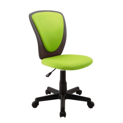Office chair BIANCA 27794 / max 100kg / green mesh fabric - dark gray faux leather + black