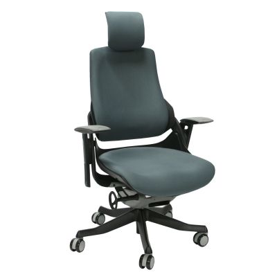 Driver's chair with WAU headrest, reg. armrests, 09848 / max 120kg / gray fabric + black