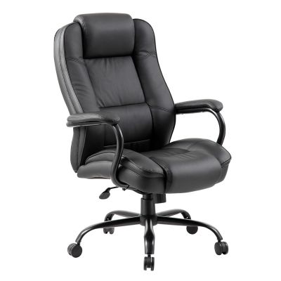 Executive chair ELEGANT XXL, 29197 / max 150kg / black imitation leather + black steel