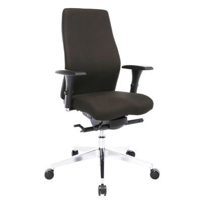 Office chair SMART Plus, 3D reg. armrests, reg. seat depth 14631 / max 136 kg / black fabric + polished lower.