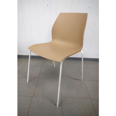 KALEA visitor chair KA1 / AB one-color plastic-beige / white frame