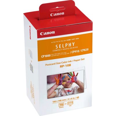 Photo set Canon RP-108 Print ribbon cassette and paper printing kit 148x100mm 108 sheets Selphy CP820-CP1300