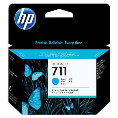 HP 711 - 3-pack - 29 ml - cyan - ink - for DesignJet T100, T120, T120 ePrinter, T125, T130, T520, T520 ePrinter, T525, T530