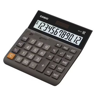 Lauakalkulaator Casio DH-12-BK Black/must - 12 kohaline, tava- ja päikesepatarei, 28x151x159mm, Standardloogika