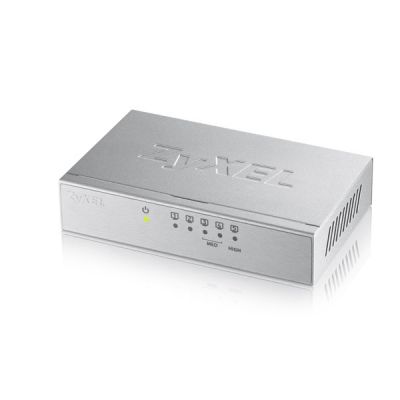 Switch Zyxel GS-105 5-port 10/100 / 1000Mbps Gigabit, 2x QoS ports, desktop, metal housing