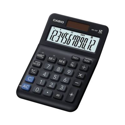 Lauakalkulaator Casio MS-20F - 12-kohaline, tava- ja päikesepatarei, 147x103x29mm, tax, Casio loogika