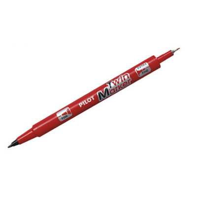 Marker Pilot Twin EF/F punane 2 otsaga joon 0,4 ja 0,5mm,Be Green76,1%