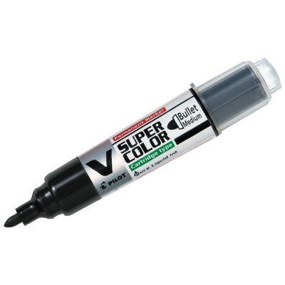 Marker Pilot V Super Color PERMANENT 1.4-1.8 mm round tip, black, BeGreen 92%