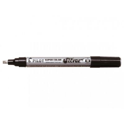 Marker Pilot Silver B, calligraphic 2.4mm / 4.5mm silver, waterproof