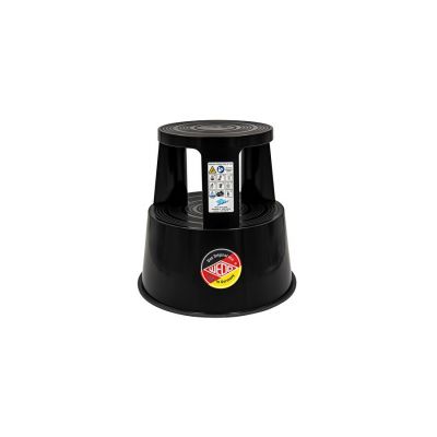 Plastist rulltaburet/turvaaste WEDO h-425mm/alus 440mm must, kuni 150kg