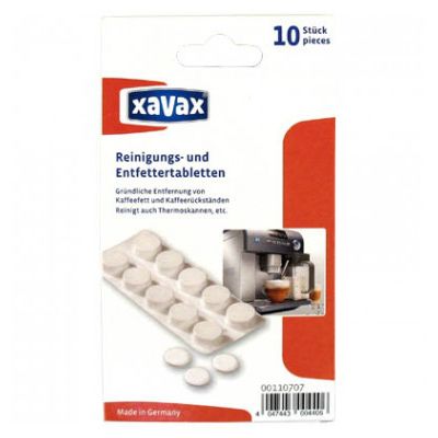 Puhastustabletid Xavax kohvirasvade/kohviõli eemaldamiseks - 10tk, espressomasina pesu tabletid