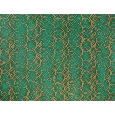 Nepaali paber 51x76cm Batik Spiral Sea Green