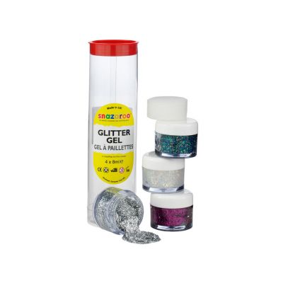 Face paint glittering 4x8ml A (colored, gold dust, pink, silver)