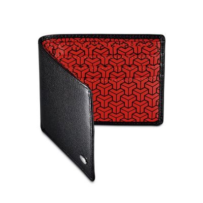 Money pocket black/red, leather, Dalvey