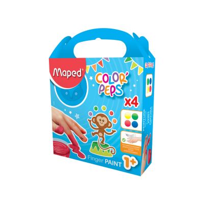 Finger paints 4 clours x80g, Maped, suitable for ages 1+