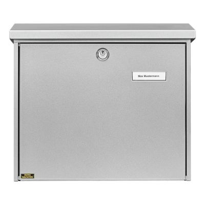 Postkast COMFORT nimesildihoidjaga L38xK34x14,8cm/galvaniseeritud metall+värv/hõbehall