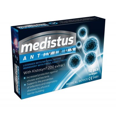 Medistus Antivirus( loseng-pastill viiruste ja bakterite vastase kaitsega) 10tk/pk
