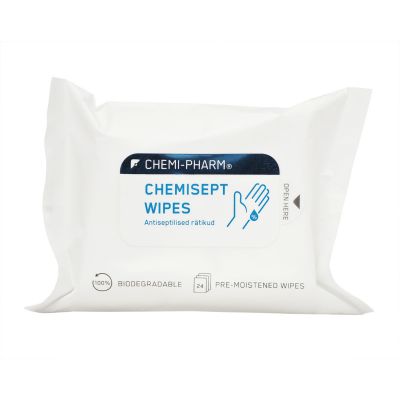 Antiseptilised kätepuhastusrätikud  Chemisept Wipes 24tk/pk