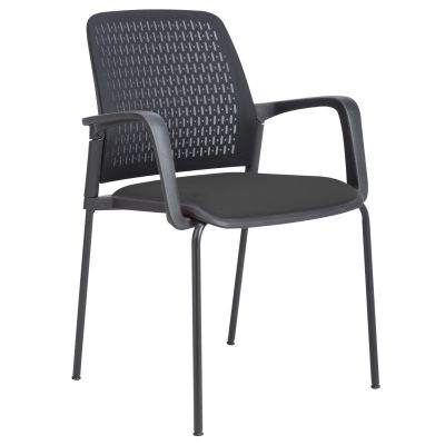 Customer chair FUSION with armrests, 21131 / black - black