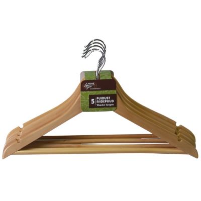 Cloth hangers 65073, 5 pcs, natural