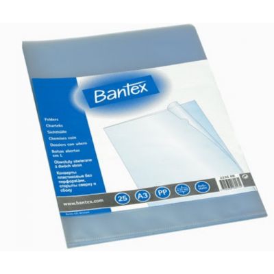 BANTEX CUT FLUSH FOLDERS A3 0,12 MM, TRANSPARANT