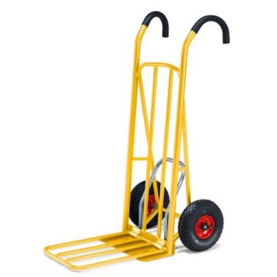 Trolley 31196, pneumatic wheels, load capacity 250kg, EasyTip function / yellow