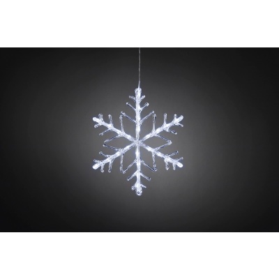 Acrylic snowflake 40x40cm, 24ww LED light, IP44 transformer, 500cm cord / outdoor and indoor
