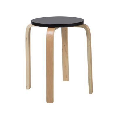 Stool SIXTY-1 10155 / glulam with birch veneer / seat surface black-natural