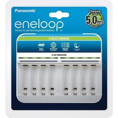 Akulaadija Panasonic eneloop BQ-CC63E AA/AAA 8 laadimiskanalit, laadimisaeg kuni 5h