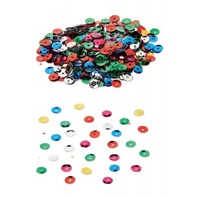 Sequins, glossy, extruded hexagonal phase, d 6 mm, 200 g, PVC