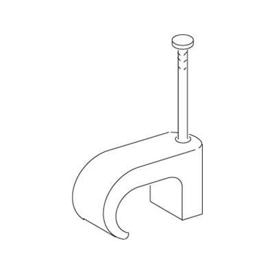 Cable fastening nail clamp/finger Spell TC 3-5 white, nail 20mm, for round cable diameter 3mm - 5mm, (100 pcs)
