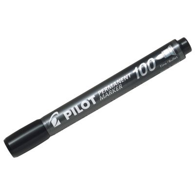 Marker permanent Pilot 100 - FINE with 1 mm taper tip - black on oil base