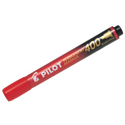 Marker permanent Pilot 400 - FINE with 4 mm cut tip - red