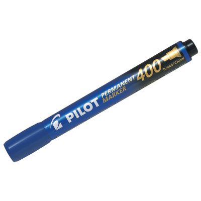 Marker permanent Pilot 400 - FINE with 4 mm cut tip - blue