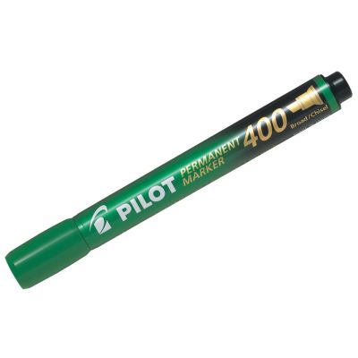 Marker permanent Pilot 400 - FINE with 4 mm cut tip - green