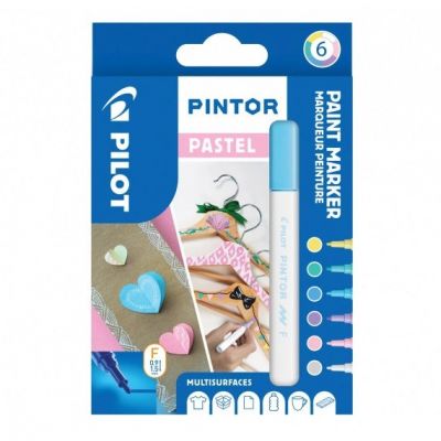 Marker Pilot Pintor, FINE 1-2,9mm, cone tip, pastel 6 colors / set, web based