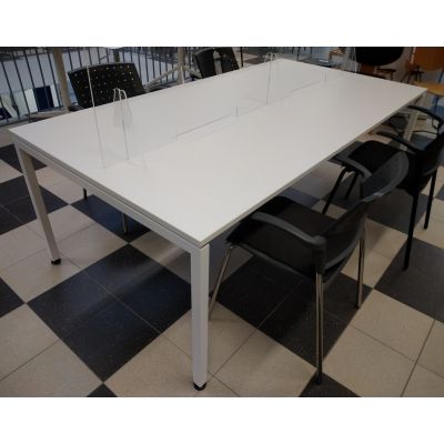 PRAKTIK meeting table PR1, 2100x1100x22mm / white m + white leg frame